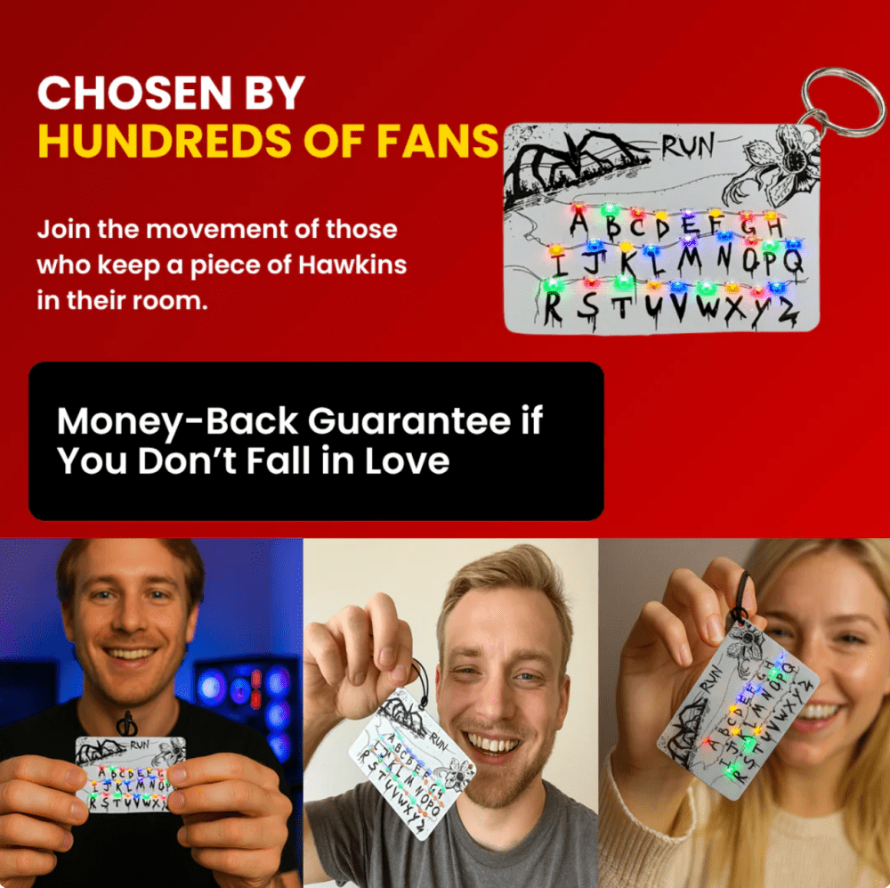 Stranger Things Letter Lamp Keychain - Essentia